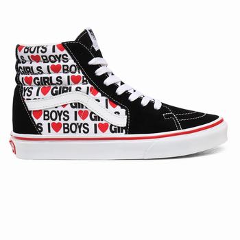 Vans I Heart Sk8-Hi - Naisten Korkeavartiset tennarit - Mustat/Valkoinen